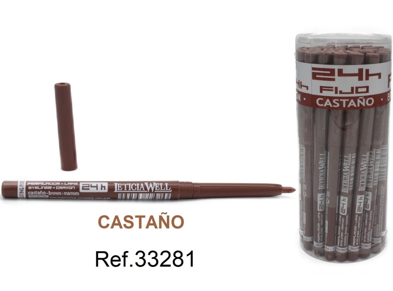 LAPIZ DE OJOS FIJO 24H (0,49€ UNIDAD) PACK 20 UNIDADES LETICIA WELL