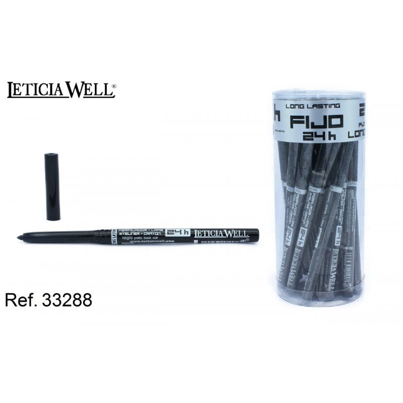 LAPIZ DE OJOS AUTOMATICO FIJO 24H NEGRO (0.49€‚ UNIDAD) PACK 20 LETICIA WELL