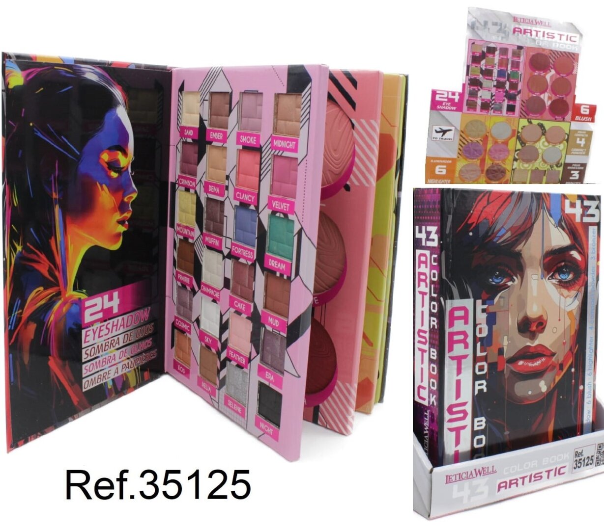 PALETA DE MAQUILLAJE (6,99 € UNIDAD) PACK 6 LETICIA WELL