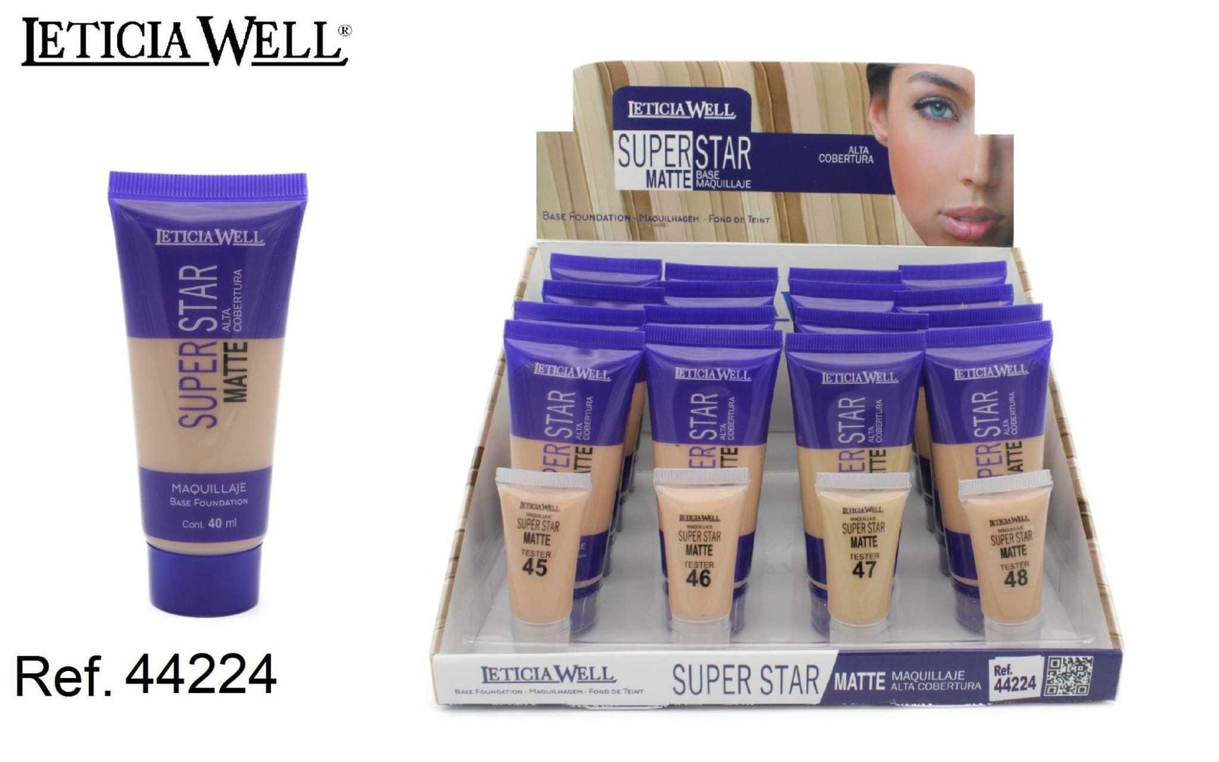 BASE DE MAQUILLAJE MATTE (0.79€ UNIDAD) PACK 16 LETICIA WELL