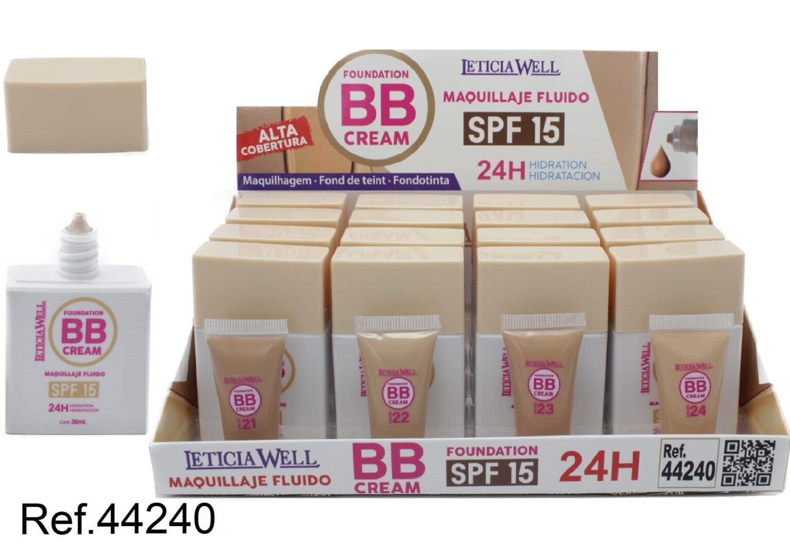 MAQUILLAJE FLUIDO (1,05 €‚ UNIDAD) PACK 16 LETICIA WELL