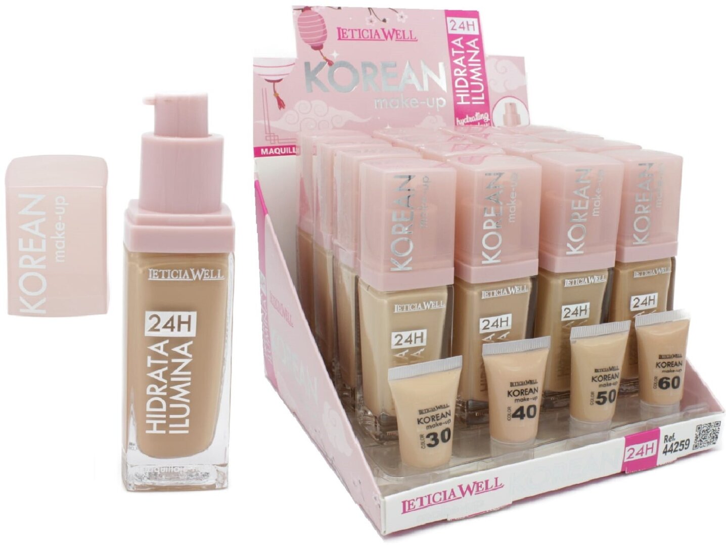 MAQUILLAJE KOREAN MAKE UP 24 H ( 1,35 €‚ UNIDAD) PACK 16 LETICIA WELL