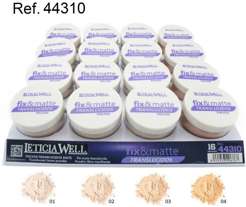 POLVO TRANSLUCIDO FIX&MATTE(0.95€ UNIDAD) PACK 16 LETICIA WELL