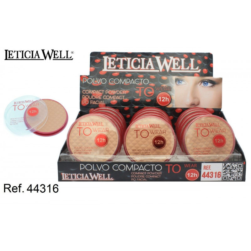 POLVO COMPACTO TO WEAR 12H (0,71€‚ UNIDAD) PACK 18 LETICIA WELL