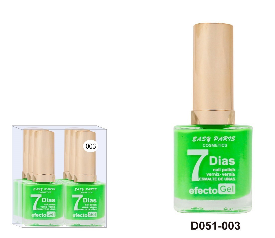 laca de uñas 7 dias efecto gel 13ML(0,59 € UNIDAD) PACK 6 EASY PARIS