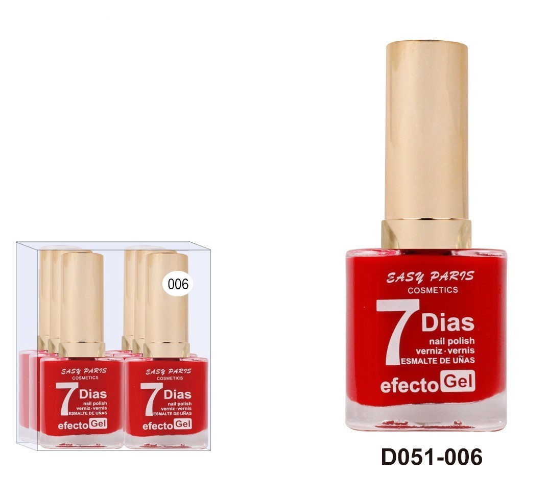 laca de uñas 7 dias efecto gel 13ML(0,59 € UNIDAD) PACK 6 EASY PARIS