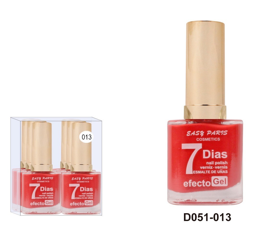 laca de uñas 7 dias efecto gel 13ML(0,59 € UNIDAD) PACK 6 EASY PARIS