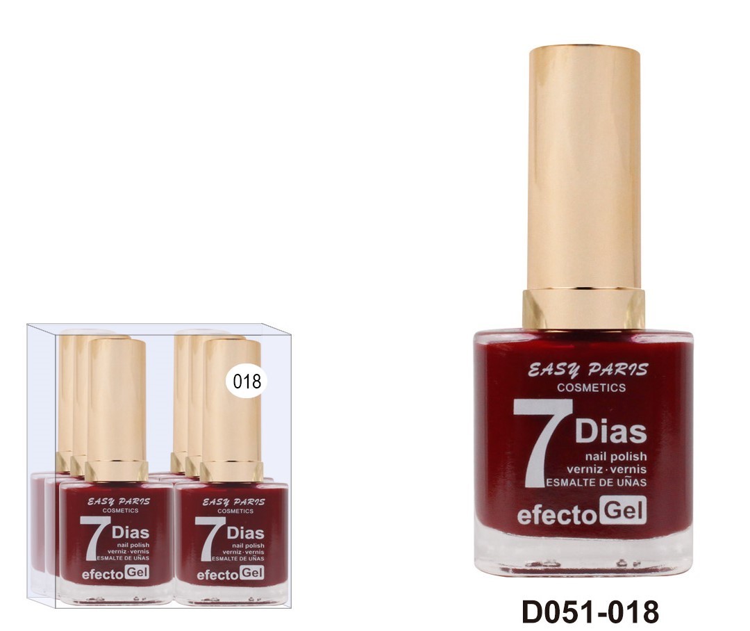 laca de uñas 7 dias efecto gel 13ML(0,59 € UNIDAD) PACK 6 EASY PARIS
