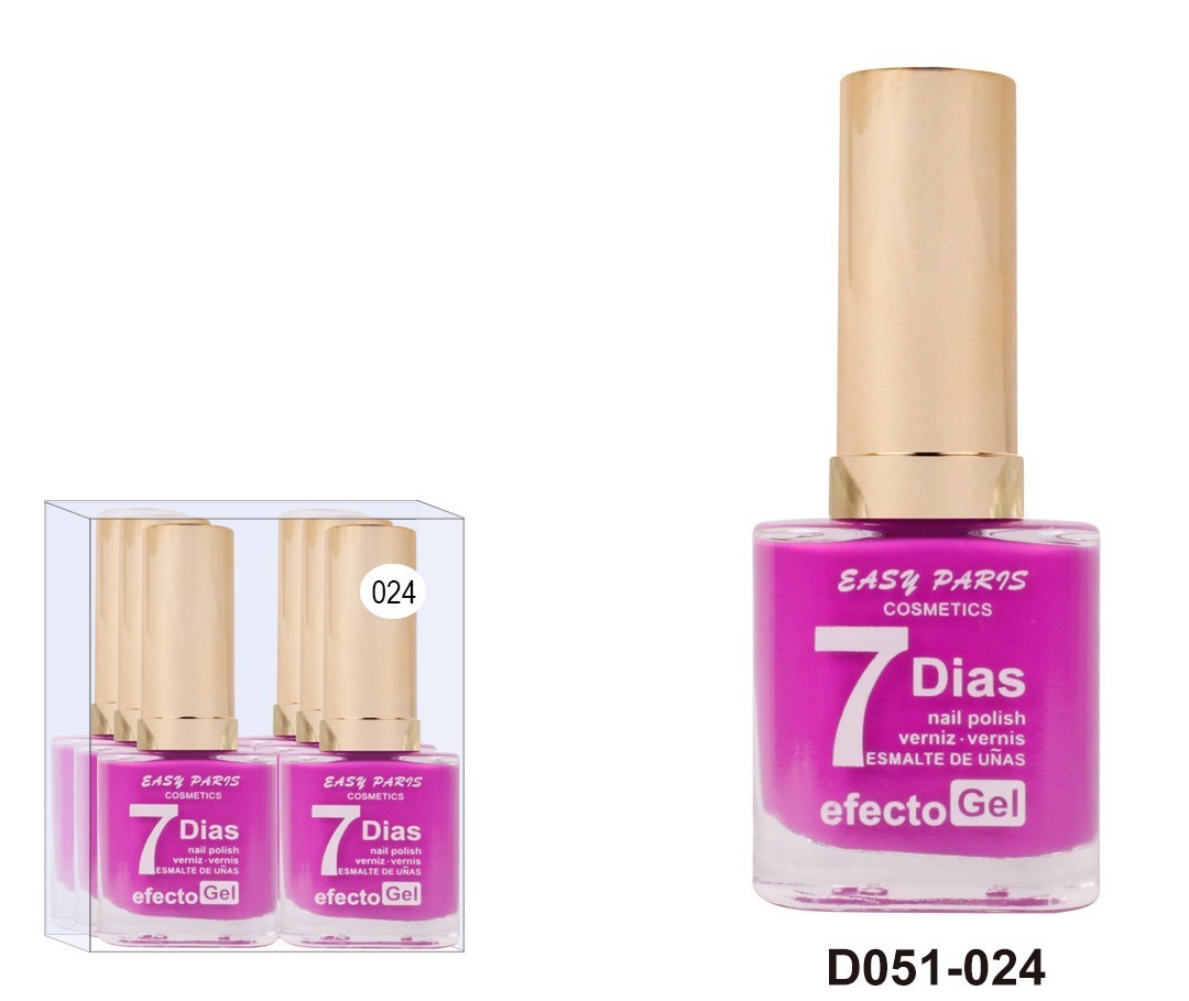 laca de uñas 7 dias efecto gel 13ML(0,59 € UNIDAD) PACK 6 EASY PARIS
