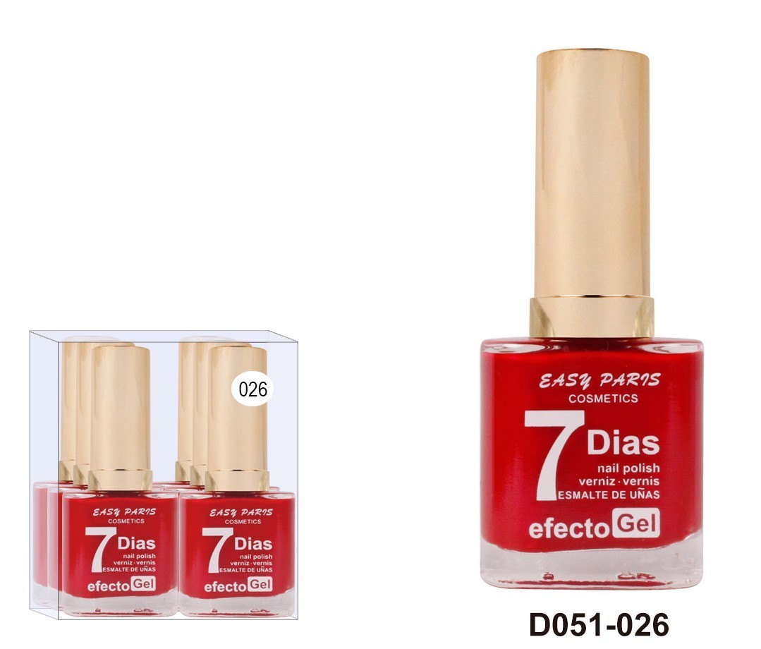 laca de uñas 7 dias efecto gel 13ML(0,59 € UNIDAD) PACK 6 EASY PARIS