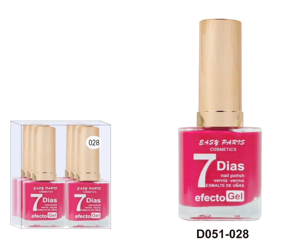 laca de uñas 7 dias efecto gel 13ML(0,59 € UNIDAD) PACK 6 EASY PARIS