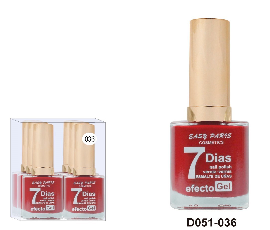 laca de uñas 7 dias efecto gel 13ML(0,59 € UNIDAD) PACK 6 EASY PARIS