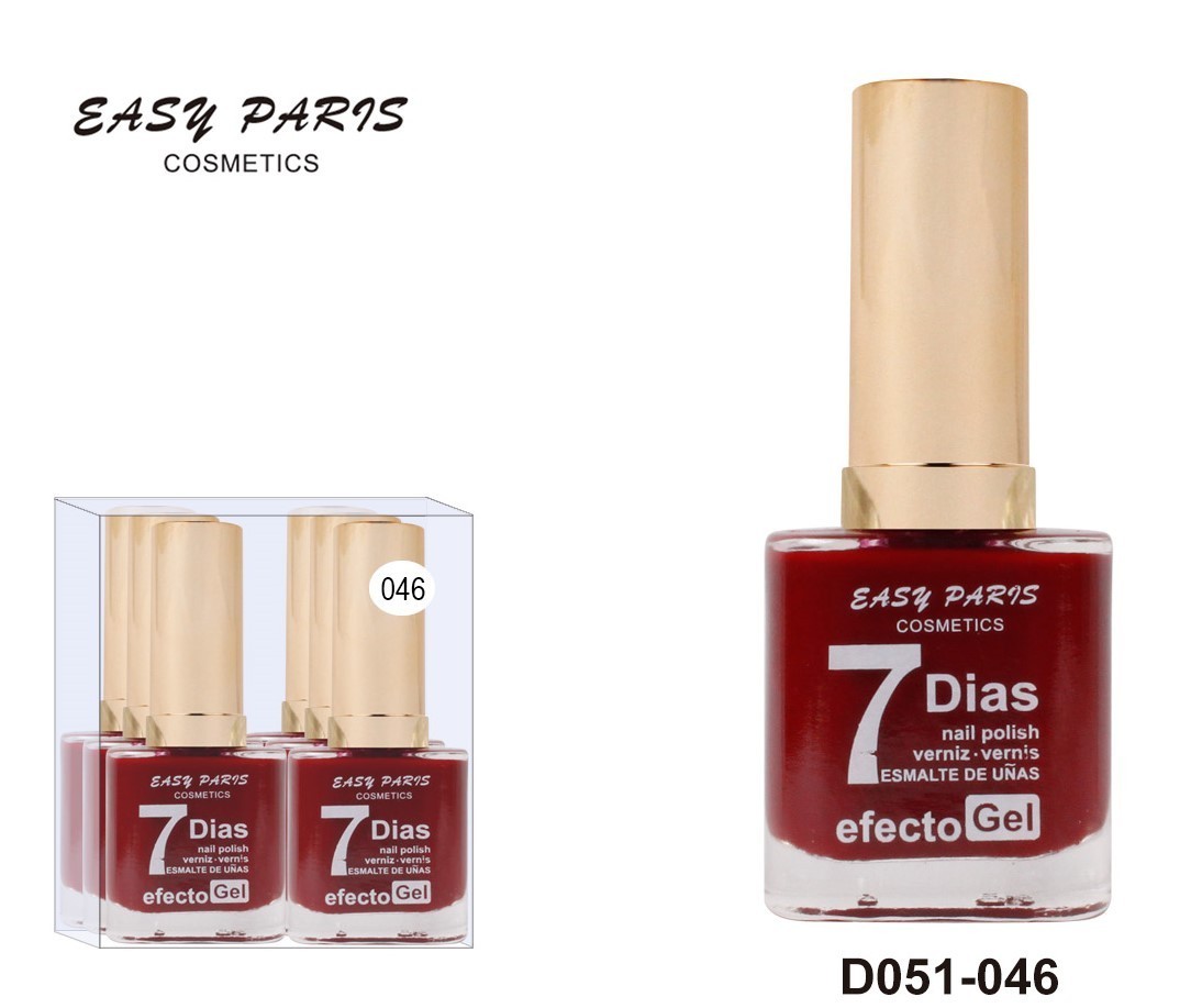 laca de uñas 7 dias efecto gel 13ML(0,59 € UNIDAD) PACK 6 EASY PARIS