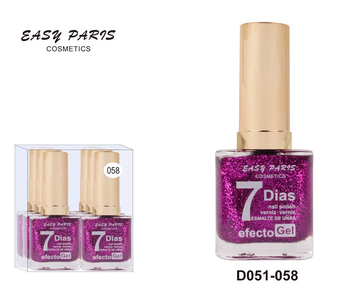 laca de uñas 7 dias efecto gel 13ML(0,59 € UNIDAD) PACK 6 EASY PARIS