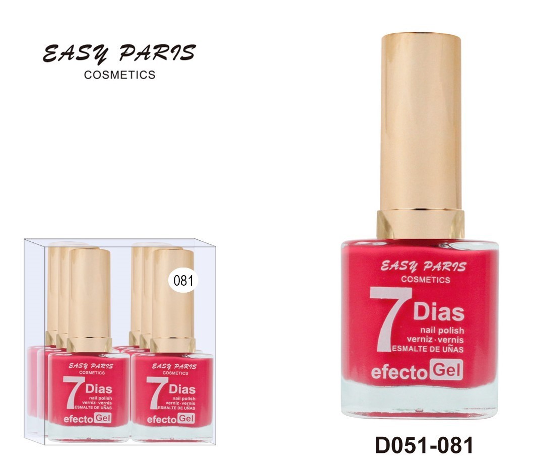 laca de uñas 7 dias efecto gel 13ML(0,59 € UNIDAD) PACK 6 EASY PARIS