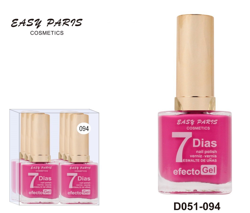 laca de uñas 7 dias efecto gel 13ML(0,59 € UNIDAD) PACK 6 EASY PARIS