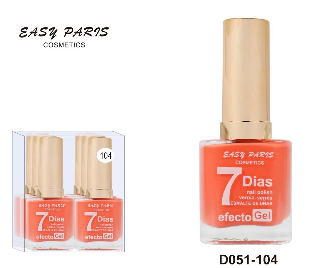 laca de uñas 7 dias efecto gel 13ML(0,59 € UNIDAD) PACK 6 EASY PARIS