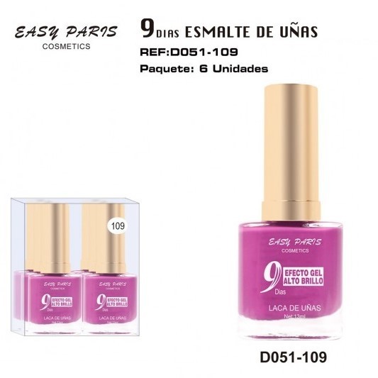 laca de uñas 7 dias efecto gel 13ML(0,59 € UNIDAD) PACK 6 EASY PARIS
