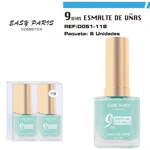 laca de uñas 7 dias efecto gel 13ML(0,59 € UNIDAD) PACK 6 EASY PARIS
