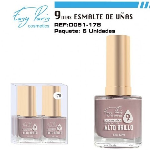 laca de uñas 7 dias efecto gel 13ML(0,59 € UNIDAD) PACK 6 EASY PARIS