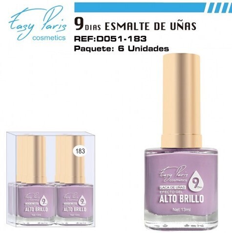 laca de uñas 7 dias efecto gel 13ML(0,59 € UNIDAD) PACK 6 EASY PARIS