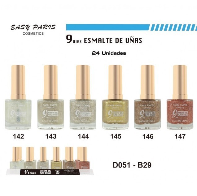 laca de uñas 7 dias efecto gel 13ML(0,55 € UNIDAD) PACK 24 EASY PARIS